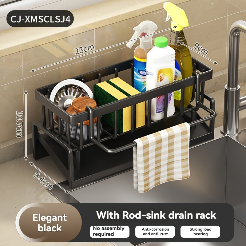 Multi-Functional Kitchen and Bathroom Sink Organizer for Soap Sponges Towels