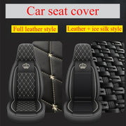 Universal PU teri avtomobil o'rindiq qoplamalari, transport uchun, qora va oq olmos naqshli, har qanday ob-havo sharoitiga qarshi himoya