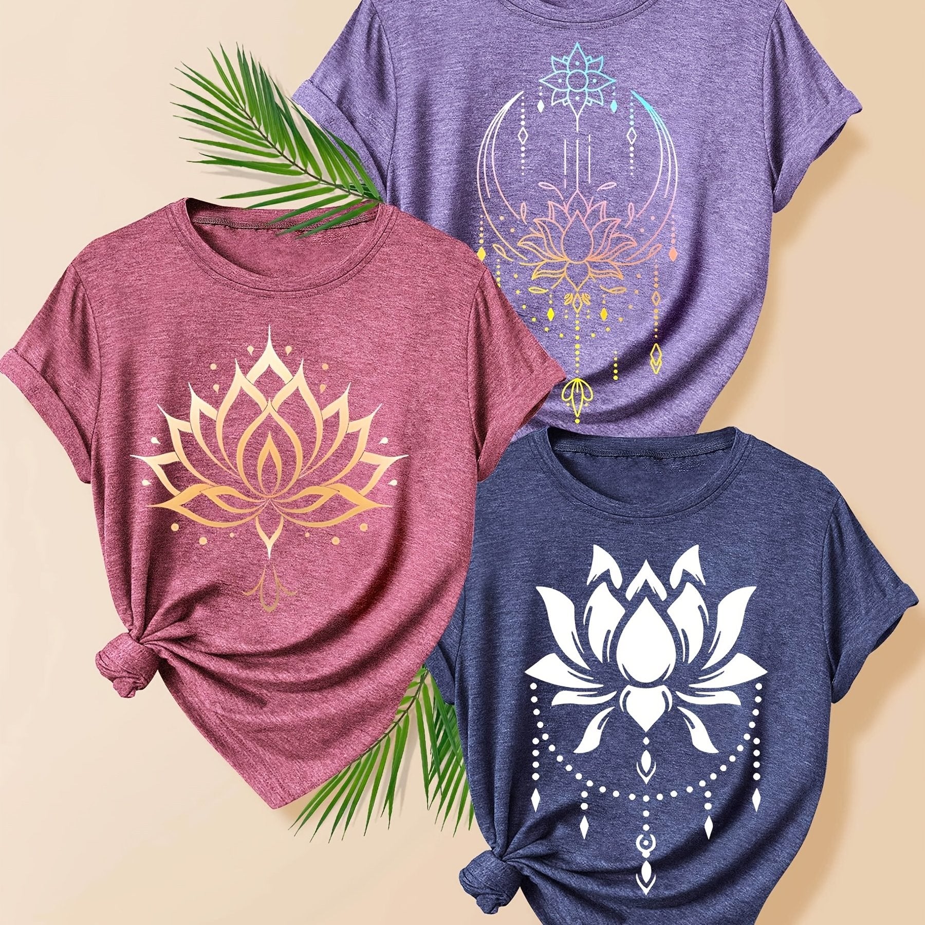 Women's Floral Pattern Short Sleeve T-Shirt Summer Casual Top Multiple Colors