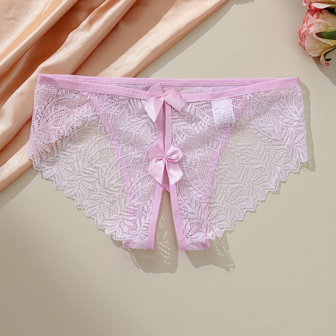 Women's Black Lace Crotchless Panties Lingerie Sexy Erotic Underwear