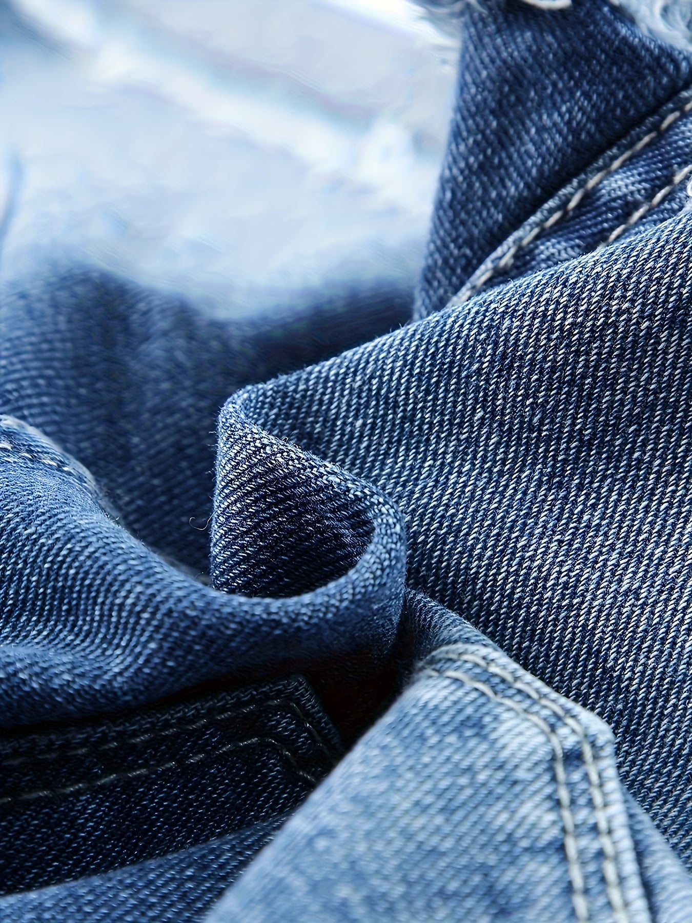 Women Plus Size High-Waisted Denim Shorts Blue Stretchy Cuffed Hem