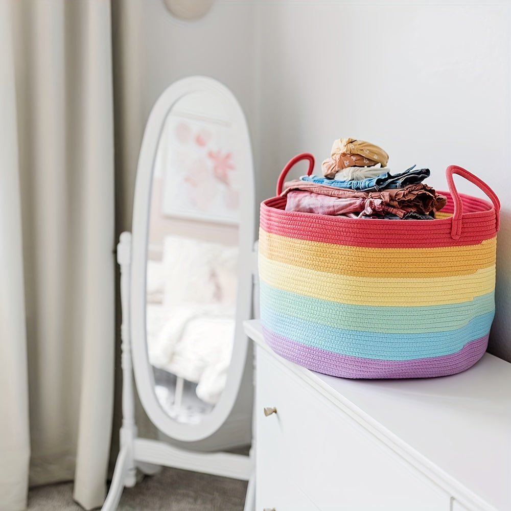Large Capacity Rainbow Storage Basket for Holiday Gift Organizer