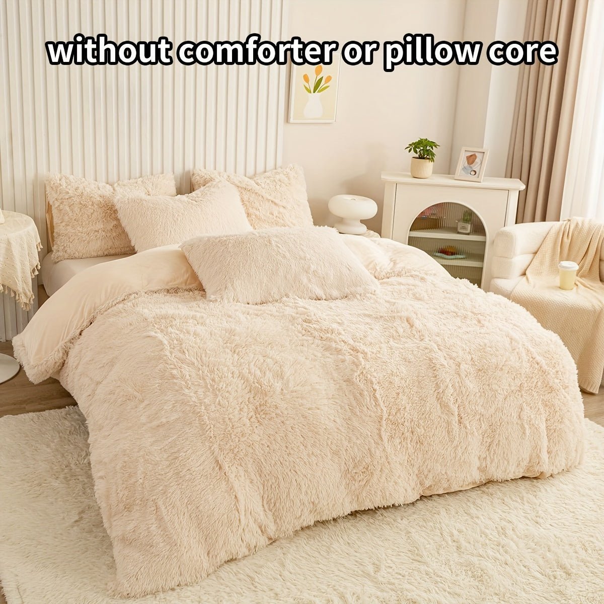 Set of 3 Pink Polyester Bedding Pieces for All Seasons Bedroom Decor