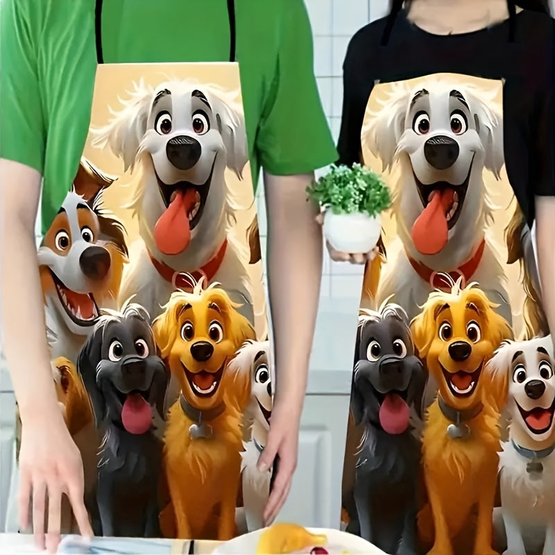 Dog Lover Apron with Cartoon Design for Cooking and Cleaning Gift