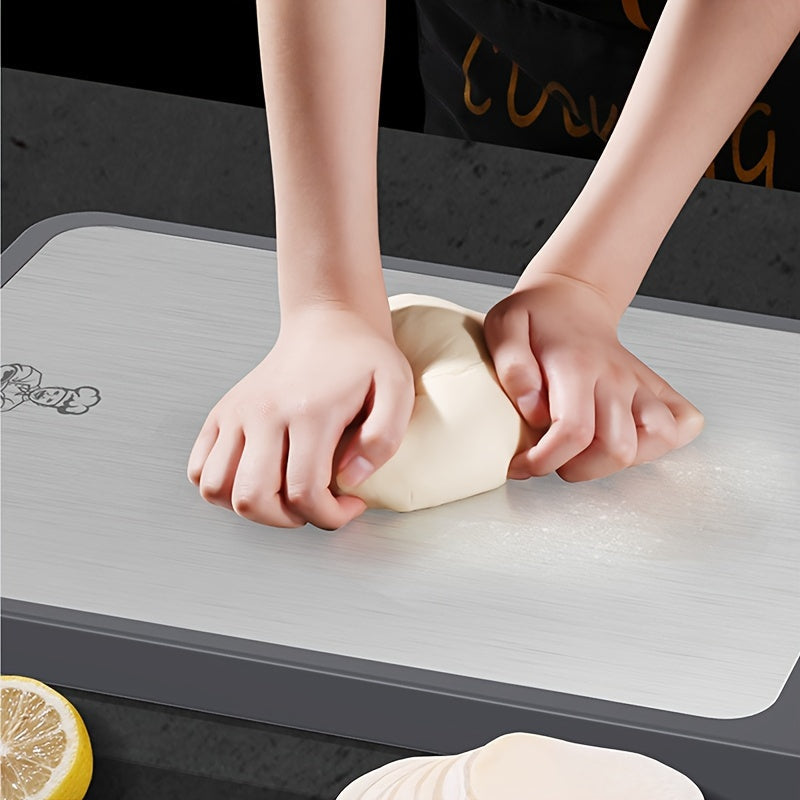 Double-Sided Stainless Steel Cutting Board Kitchen Chopping and Kneading Board