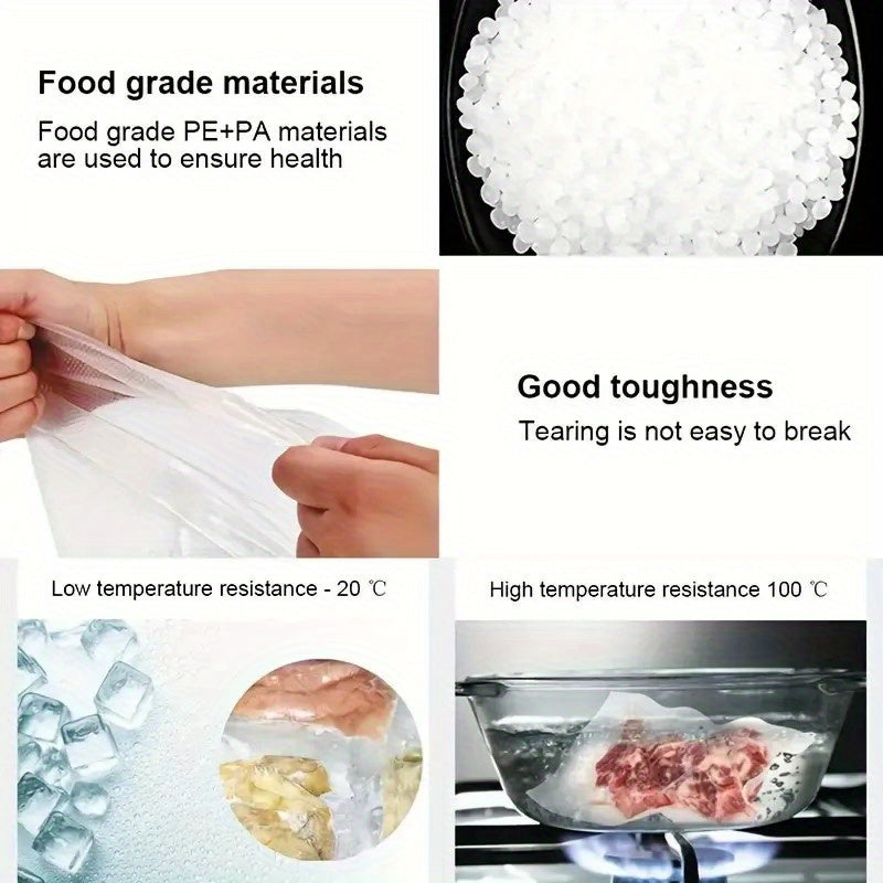 Vacuum Sealer Bags Food Preservation Storage Durable Plastic 100 Pack