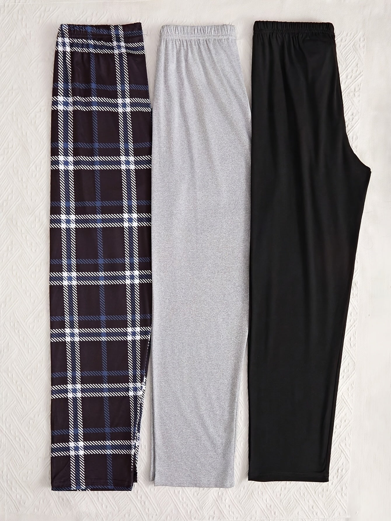 Women's Plus Size Casual Sleep Pants with Plaid Print and Bow Decor