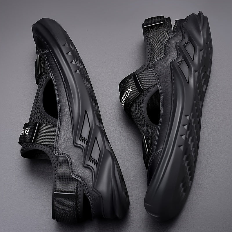 Sandalias deportivas de malla y PU para hombre con suela antideslizante para playa y actividades al aire libre