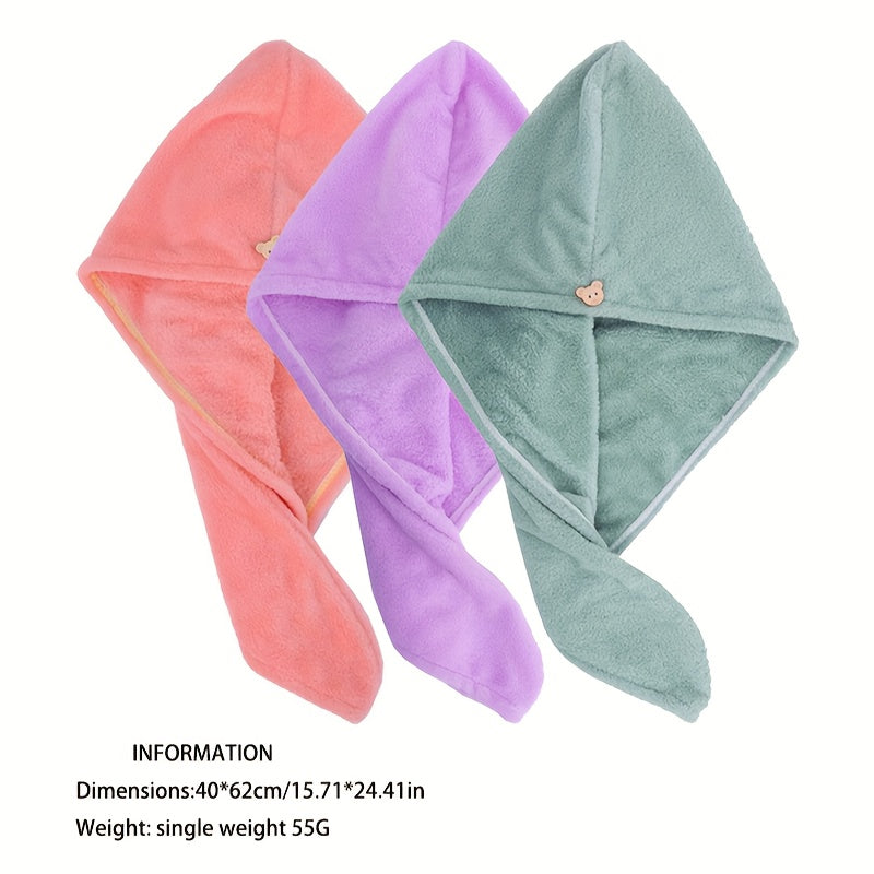 Super Soft Microfiber Hair Towel with Buttons for All Hair Types Women