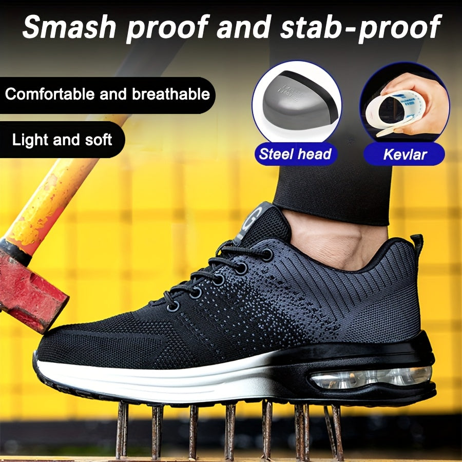 Women's Safety Shoes Steel Toe Puncture-Resistant Breathable Work Shoes