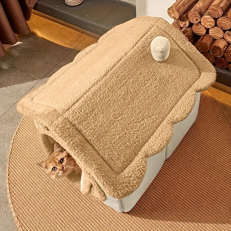 Small Cat and Dog Kennel House Four Seasons Washable Disassemblable Winter Warm Pet Shelter