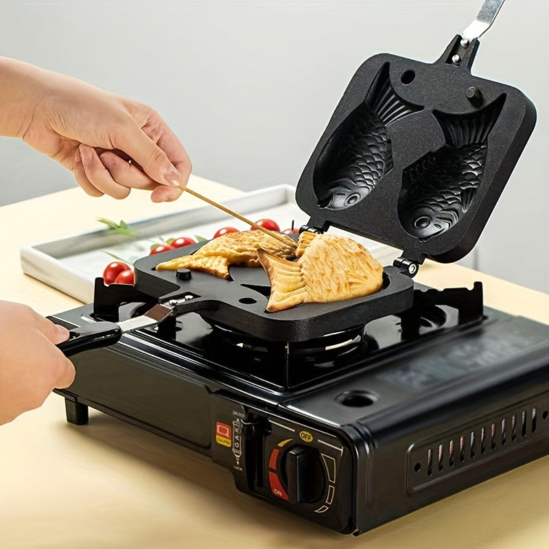 Double Fish Shaped Non-Stick Aluminum Baking Pan for Fish Desserts Waffles Cakes