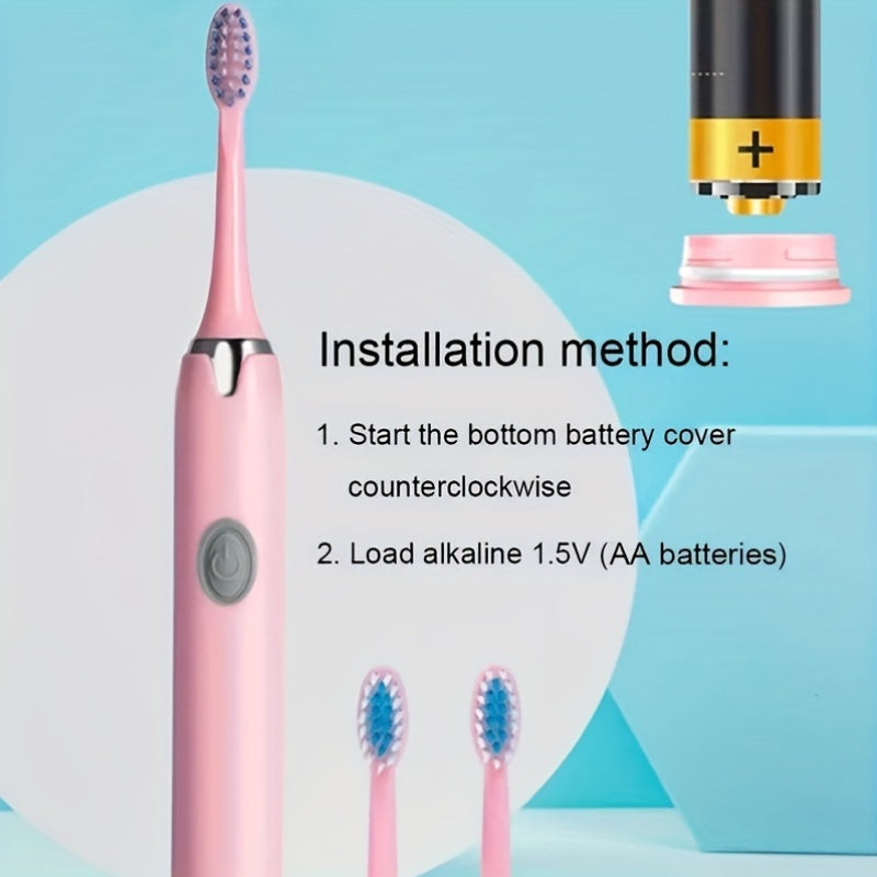 Electric Travel Toothbrush Set with 3 Brush Heads for Whitening and Portability