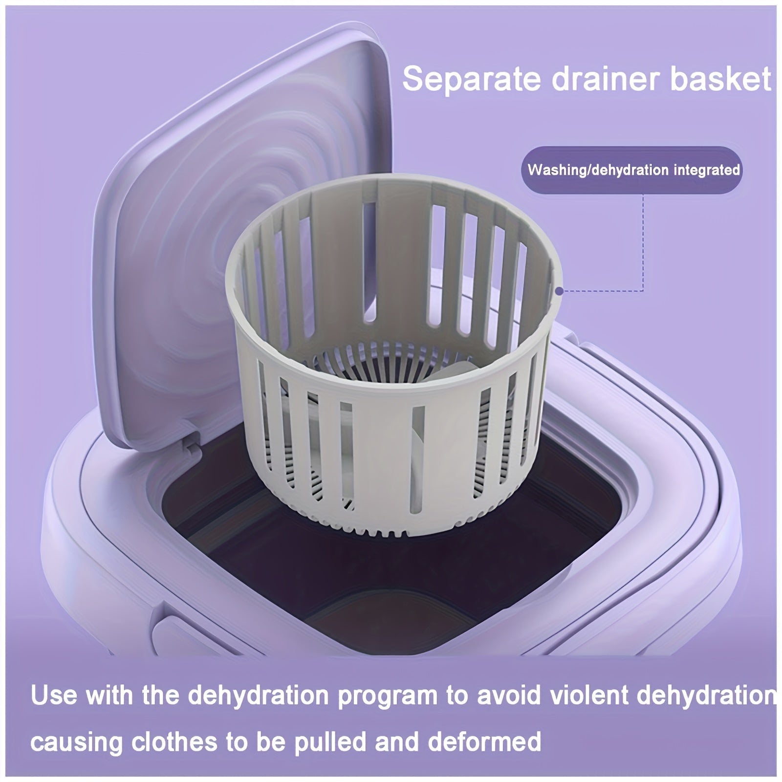 Portable 8L Foldable Washing Machine for Underwear Socks Space Saving Battery Powered