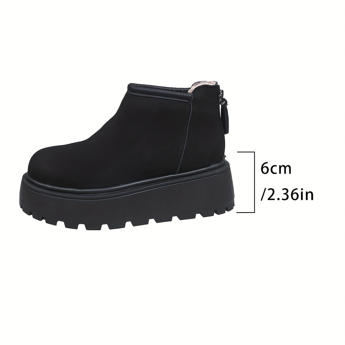 Women's Fleece-Lined Winter Boots Casual Round Toe Side Zipper Beige Black Brown