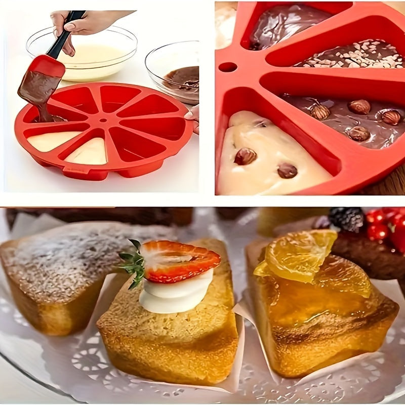 Silicone mold 8 triangular grooves for baking desserts