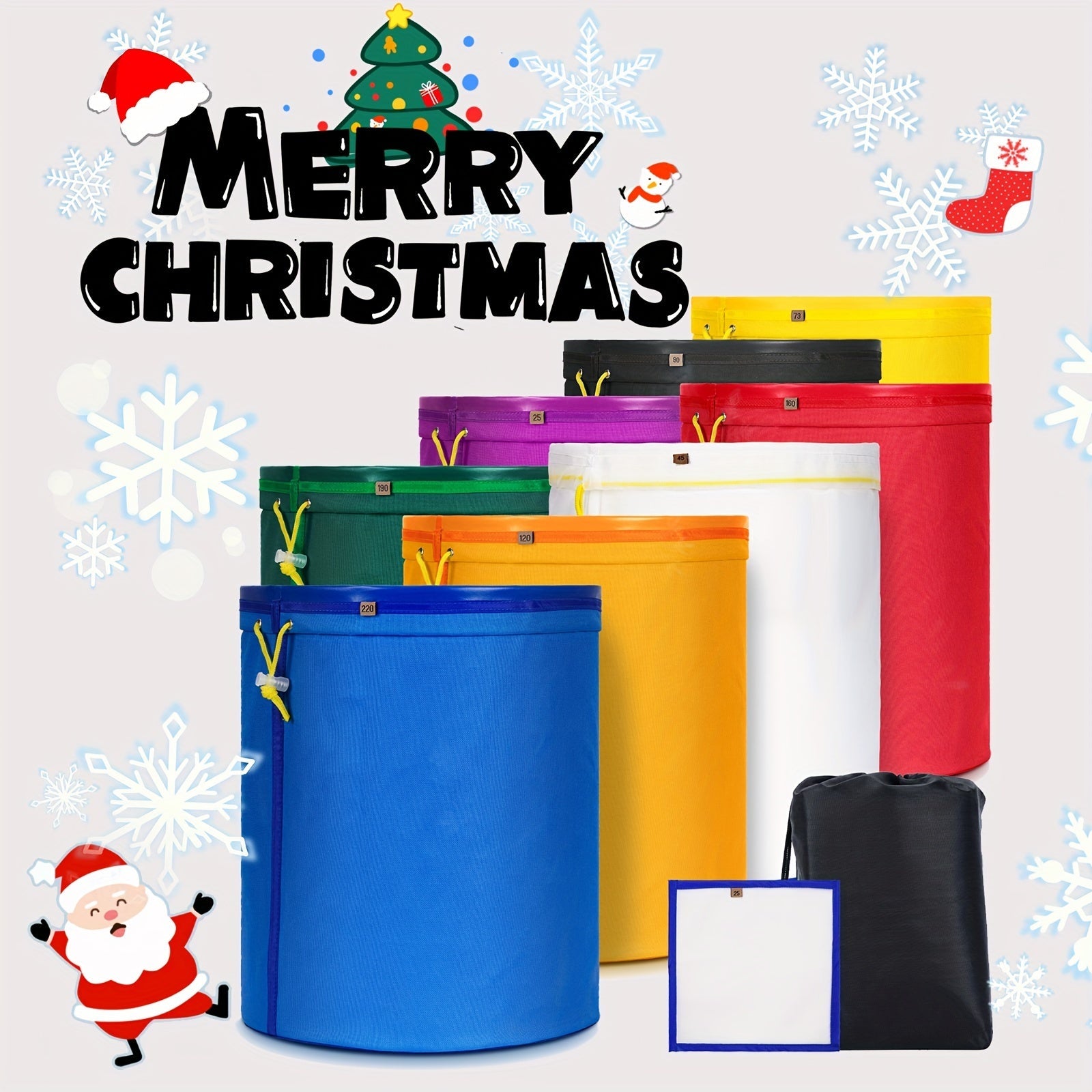 Mesh Bags Set with Pressing Screen for Herbal Ice Hashes and Gardening