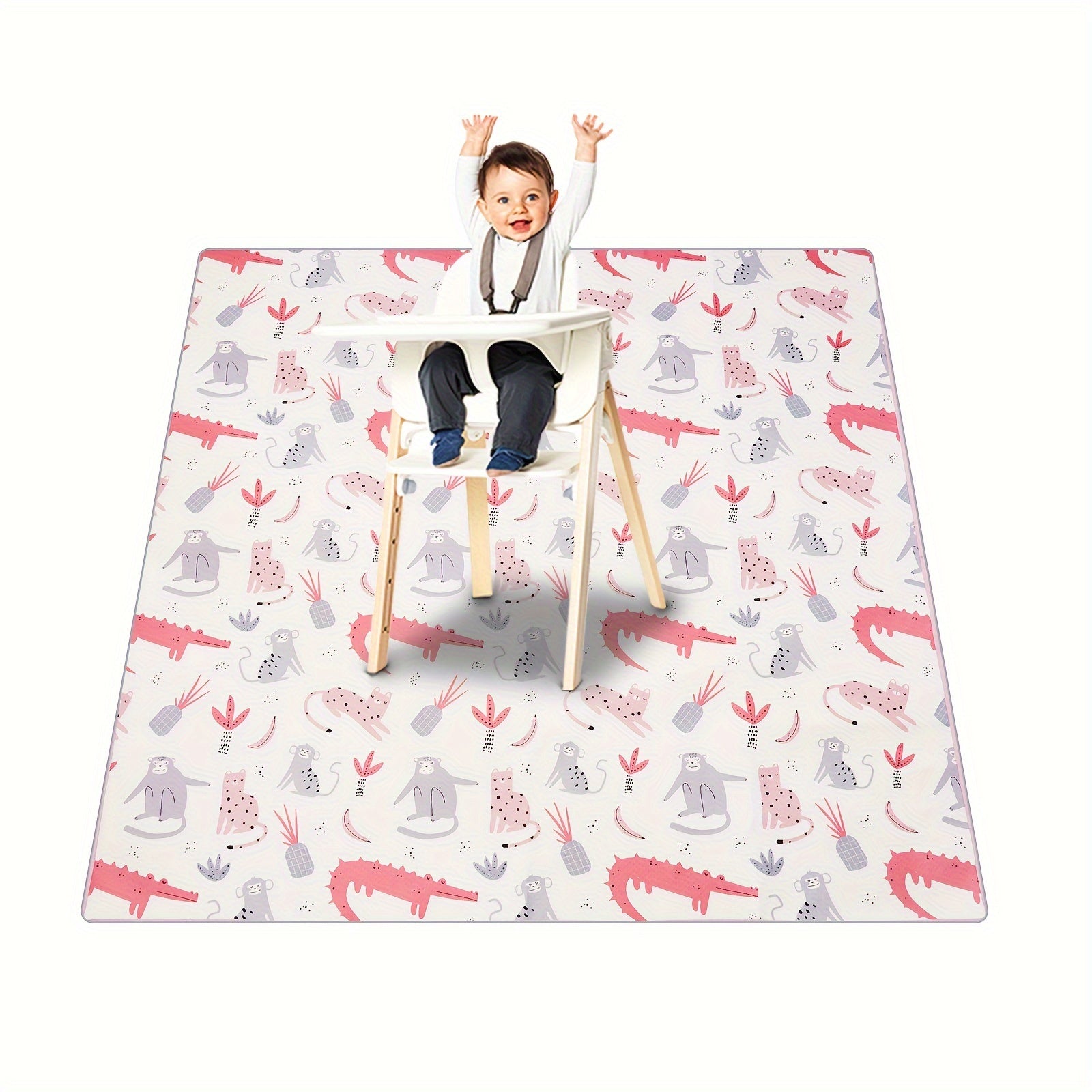 Kids Waterproof Floor Mat 129cm Square Washable Anti-Slip Baby Play Mat