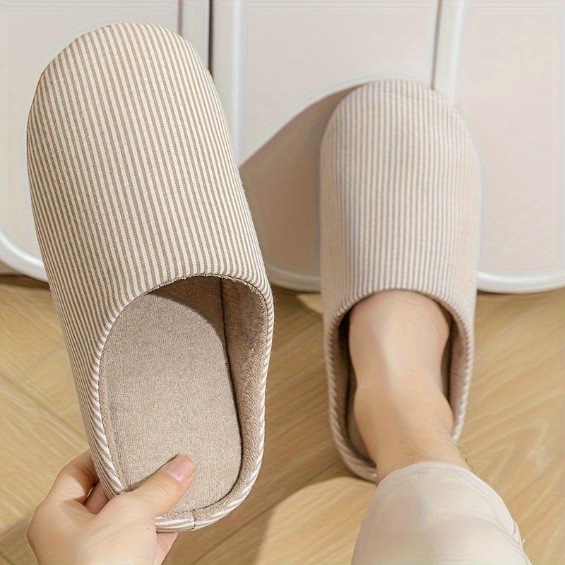 Unisex Breathable Fabric Home Slippers Non-Slip Odor-Resistant Indoor Shoes