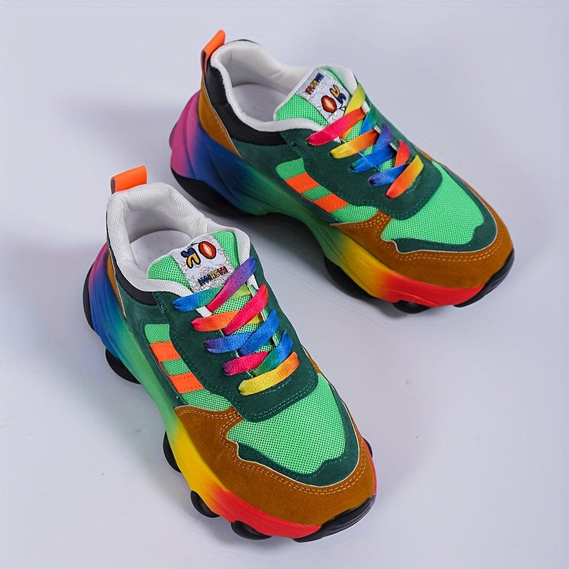 ayollarga mo‘ljallangan nafas oladigan tasmali sport poyabzali, bog‘langan dizayn, sirpanchiq bo‘lmagan kauchuk taglik