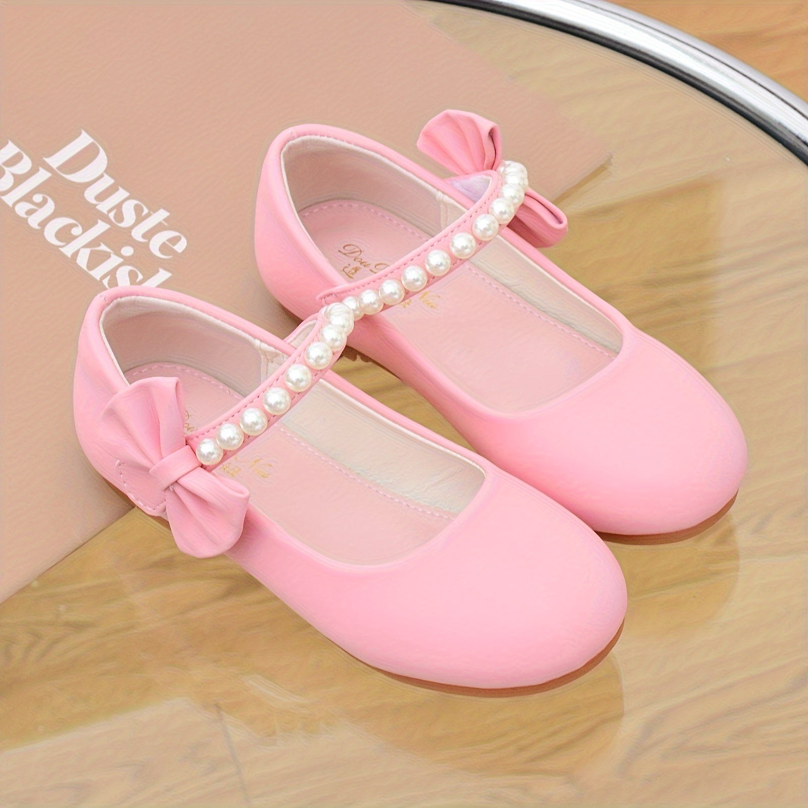 Zapatos Mary-Jane con lazo de purpurina para niñas con suela antideslizante para niñas de 14 años y menos