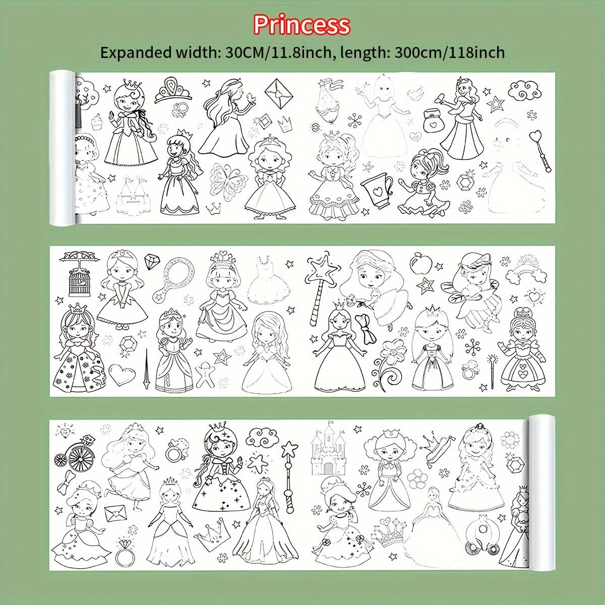 300CM Art Paper Roll for Kids Ages 3+ Watercolor Compatible Creative Doodle and Painting