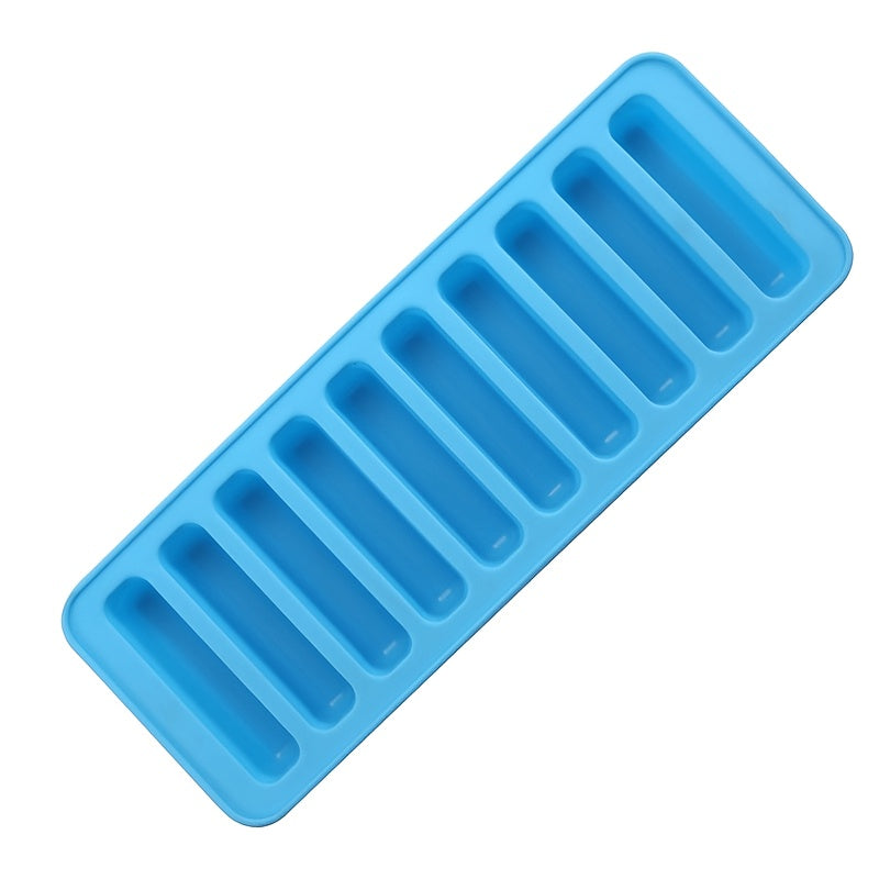 Silicone Ice Cube Tray 10-Cavity Flexible Food Grade Mold for Drinks