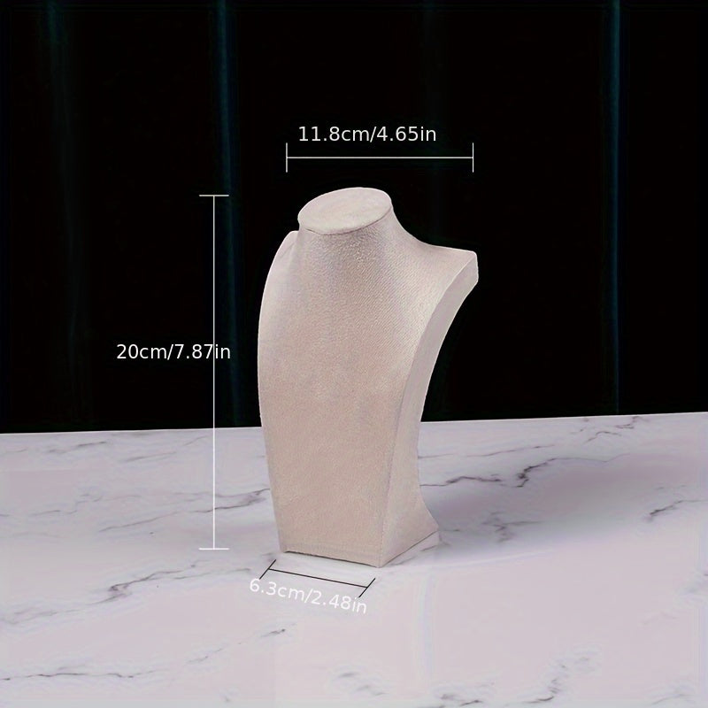 Zargarlik buyumlarini namoyish qilish uchun taqinchoqlar va zanjirlar uchun stand, guruch rangli velvettan tayyorlangan, H-shaklidagi portret modeli