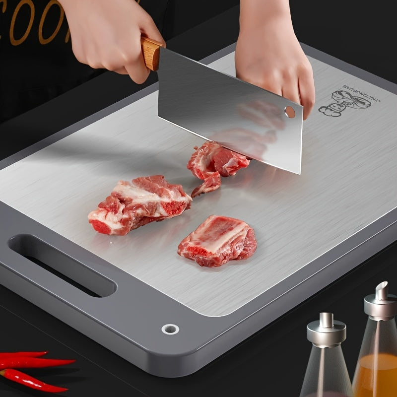 Double-Sided Stainless Steel Cutting Board Kitchen Chopping and Kneading Board