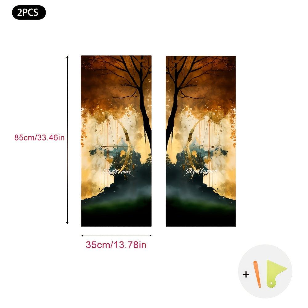 JDM ilhomlangan o'z-o'zidan yopishadigan avtomobil ichki dekorlari, tom va A ustunlari uchun zamonaviy tikuv va oltin folga aksentlari bilan multfilm dizaynlarida.