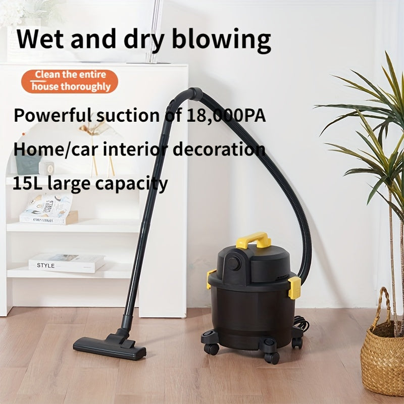 Wet and Dry Household Vacuum Cleaner 4-Gallon Capacity with HEPA Filter and Powerful Suction