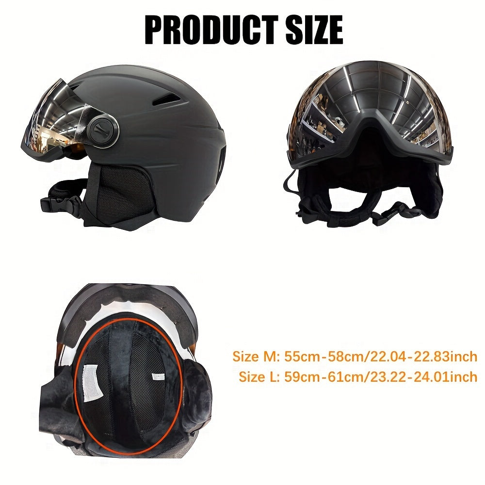 Ski Helmet with Goggles Breathable Lightweight Winter Sports Universal Fit