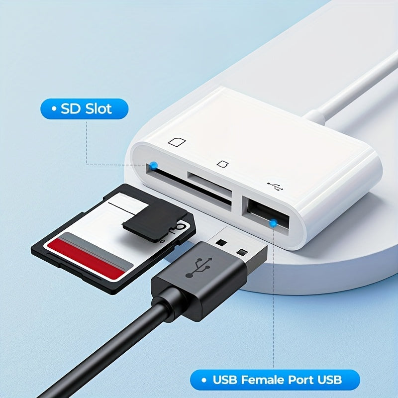 Lector de tarjetas SD USB-C 3 en 1, transferencia de datos de alta velocidad, compatible con MacBook, iPad Pro, Galaxy S10, Dell XPS