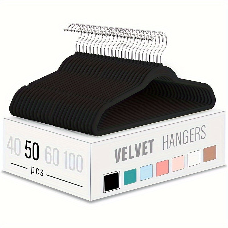 50/30 Pack Velvet Hangers Non-Slip Space-Saving for Coats Pants Dresses