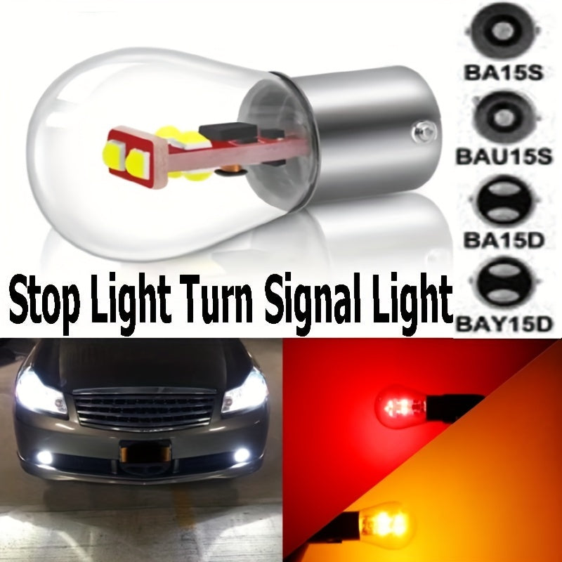 2 Pieces Car LED Light Bulbs 1156 1157 White Turn Signal Brake Reverse