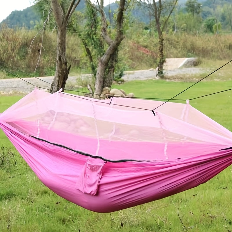 2-Person Camping Hammock with Mosquito Net Durable Nylon 272KG Capacity Outdoor Swing Rope