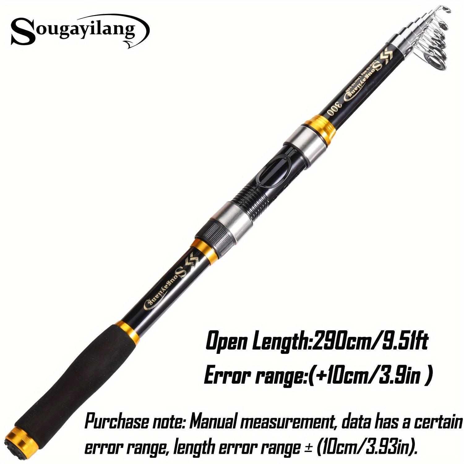 Telescopic Fishing Rod 1.8-3.3M Fiberglass Saltwater Bait Spinning Medium Action