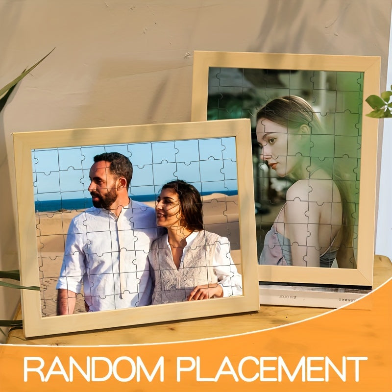 Personalized Photo Puzzle Frame for Couples and Anniversaries Wooden Gift