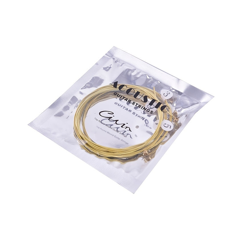 Brass Hexagonal Steel Core Acoustic Guitar Strings Set for Improved Sound and Durability