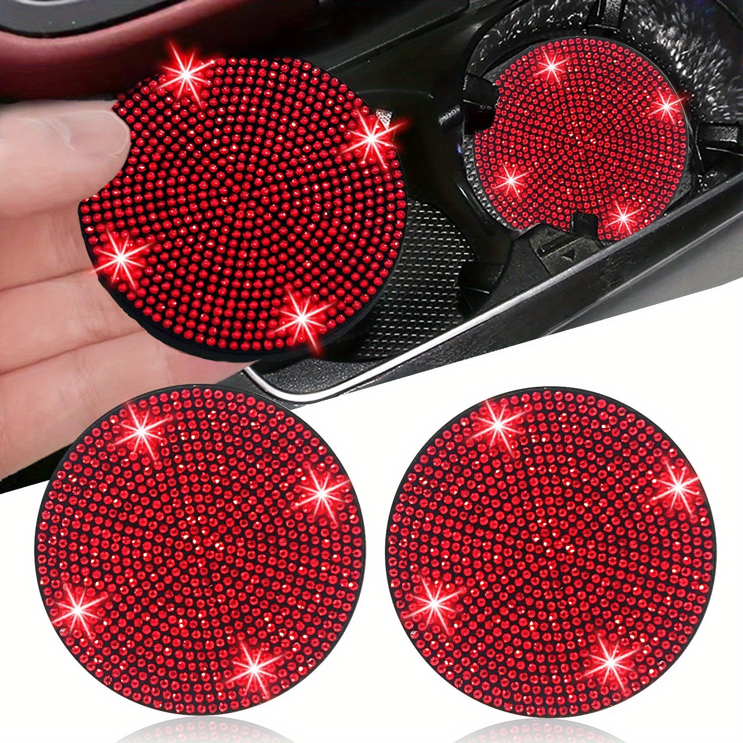 Подстаканники для автомобиля Bling Car Cup Holder Coasters 6.99 см противоскользящие, ударопрочные для транспортных средств