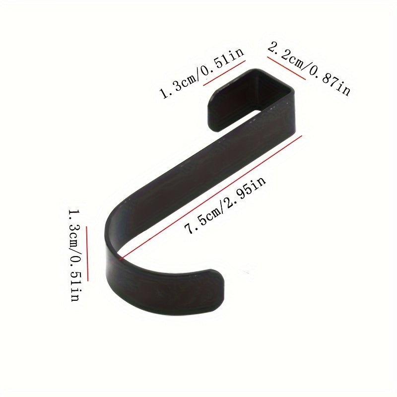 Black and White J-Shaped Hooks for Bathroom Kitchen and Cabinet Hanging