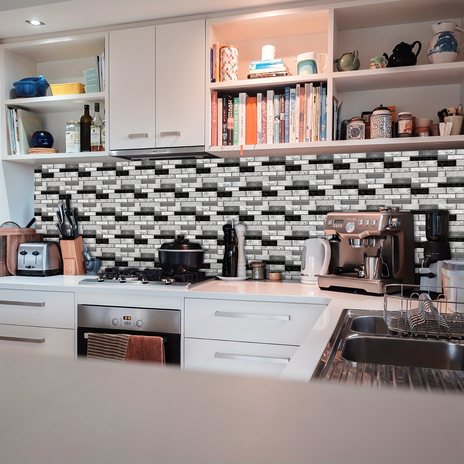 Pegatinas de azulejos autoadhesivas impermeables para pared para baño, cocina, sala de estar, balcón, antideslizantes