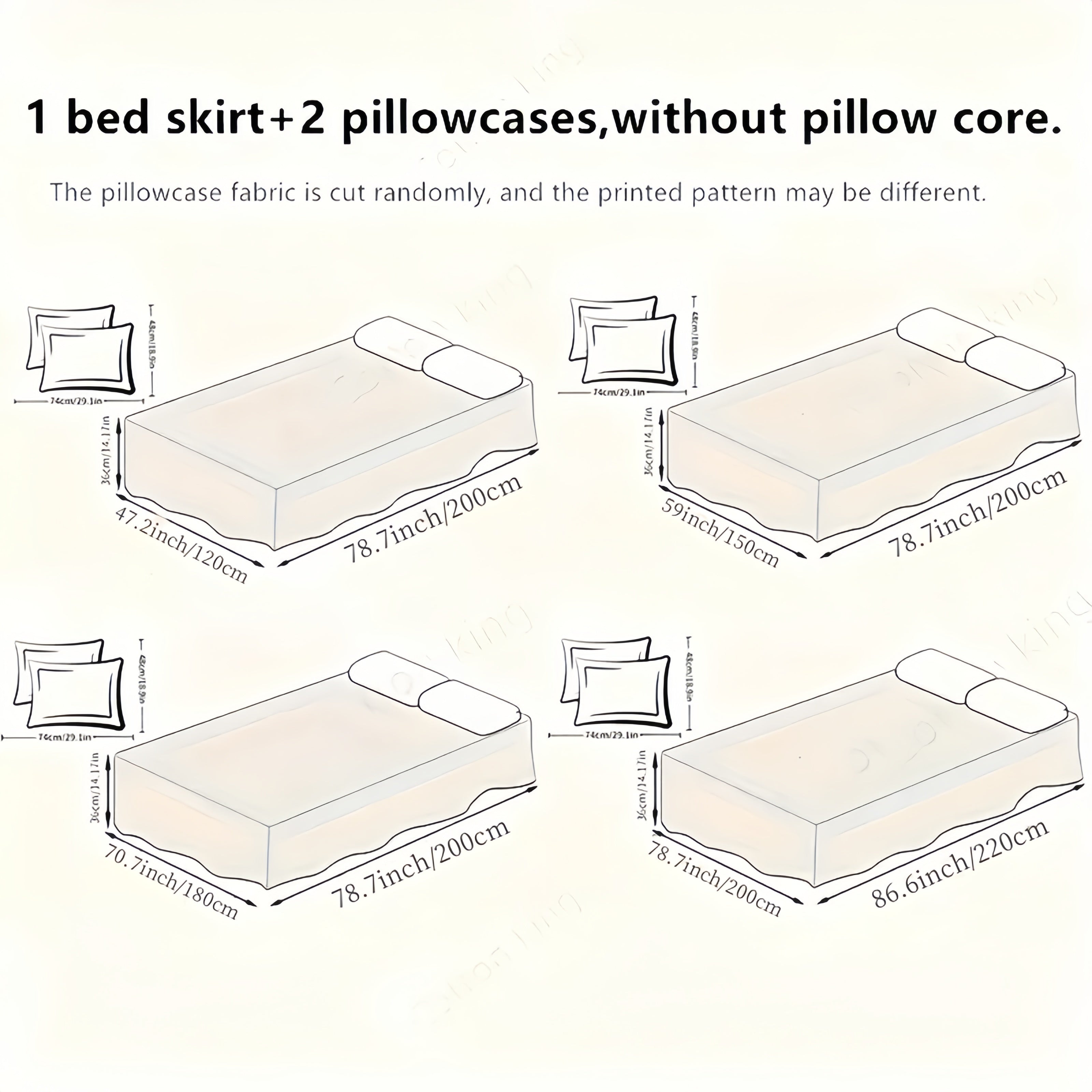 3pcs Embroidered Bed Skirt Set with Rose Lace Ruffles Polyester Includes Lace Bed Skirt and Lotus Leaf Pillowcases for Bedroom Guest Room