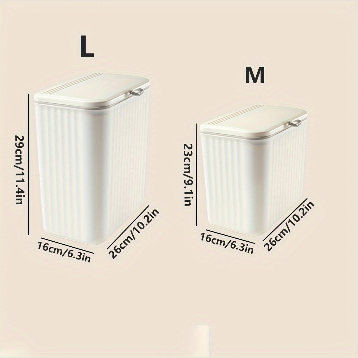 Plastic Wall-Mounted Trash Bin with Toilet Paper Storage Square Space-Saving