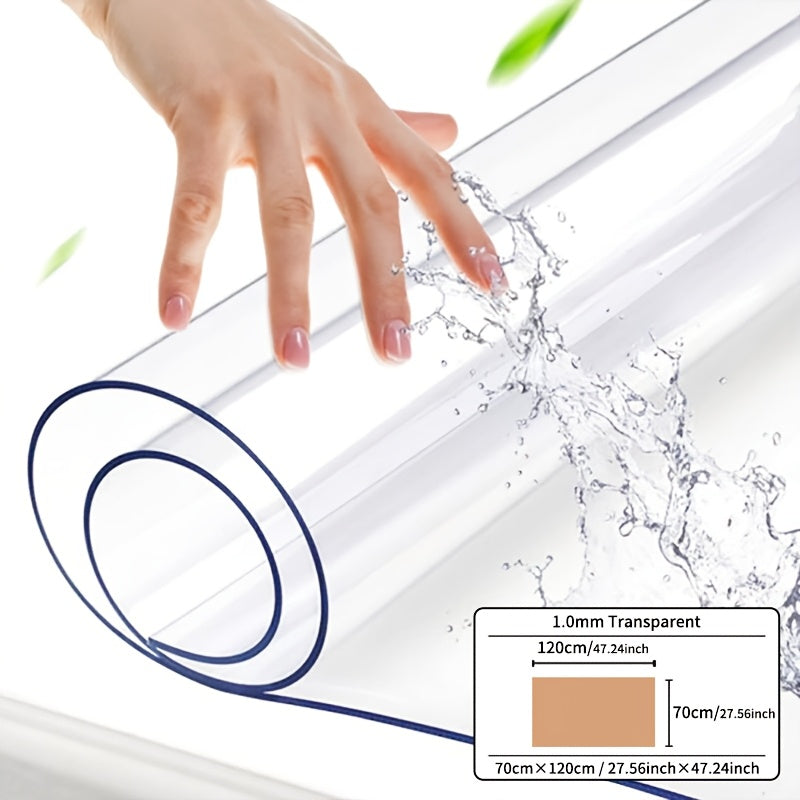 Clear PVC Tablecloth Protector 1mm Thick Scratch and Heat Resistant for Home and Hotel