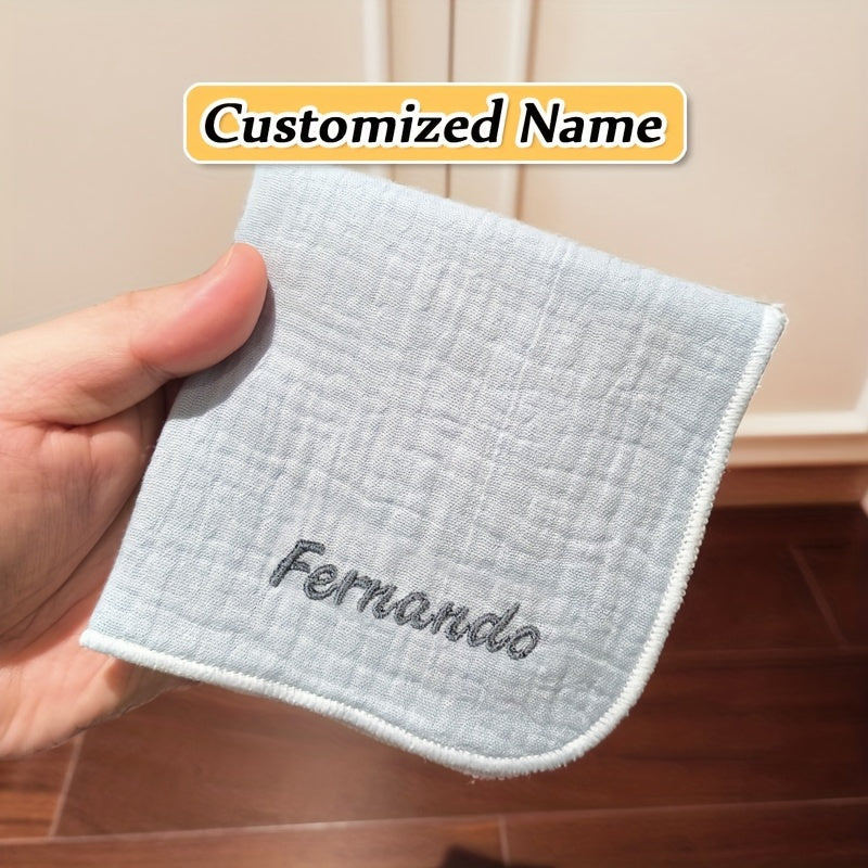 Baberos de gasa suave para bebé con detalles bordados, toallas faciales multicolor y paño calmante