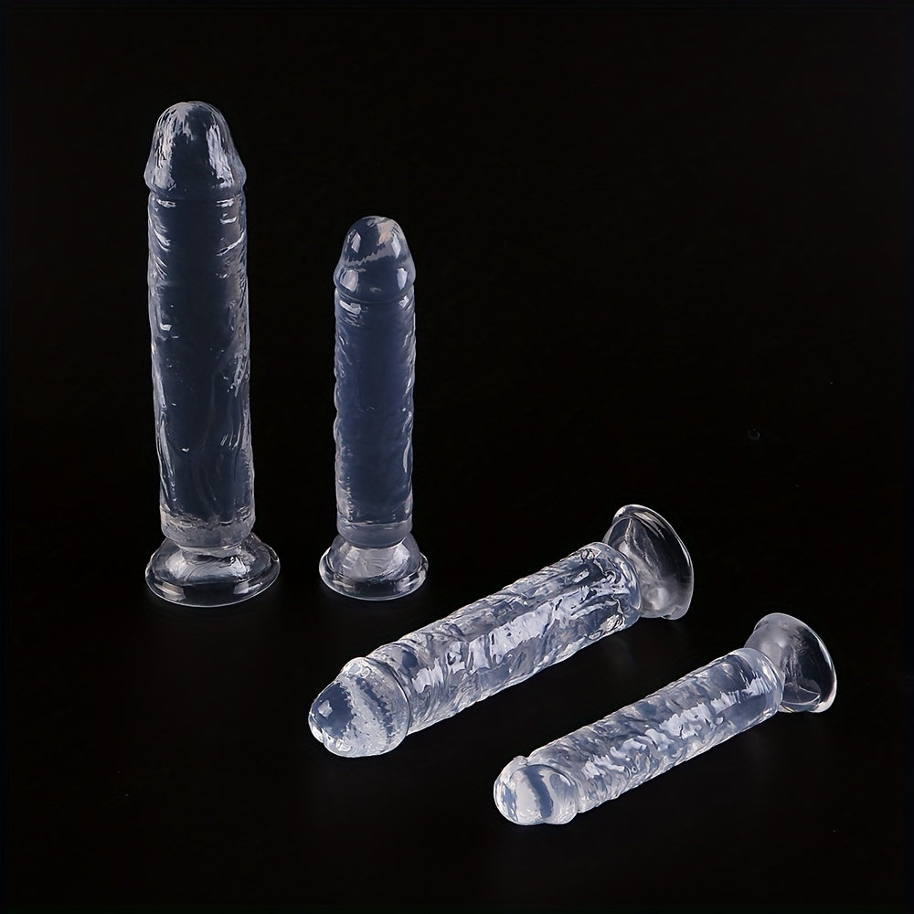Mujer dildo transparente realista masturbador grande juguete sexual