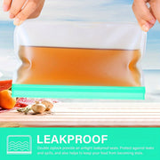 Reusable Food Storage Bags Set of 5 Leak-Proof Freezer Bags for Fruits Vegetables Snacks