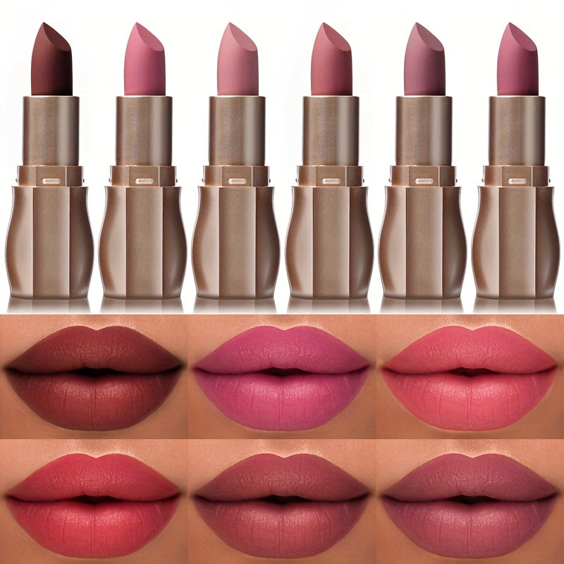 Women Matte Lipstick 12 Colors Long-lasting Waterproof Smudge-proof Lip Makeup