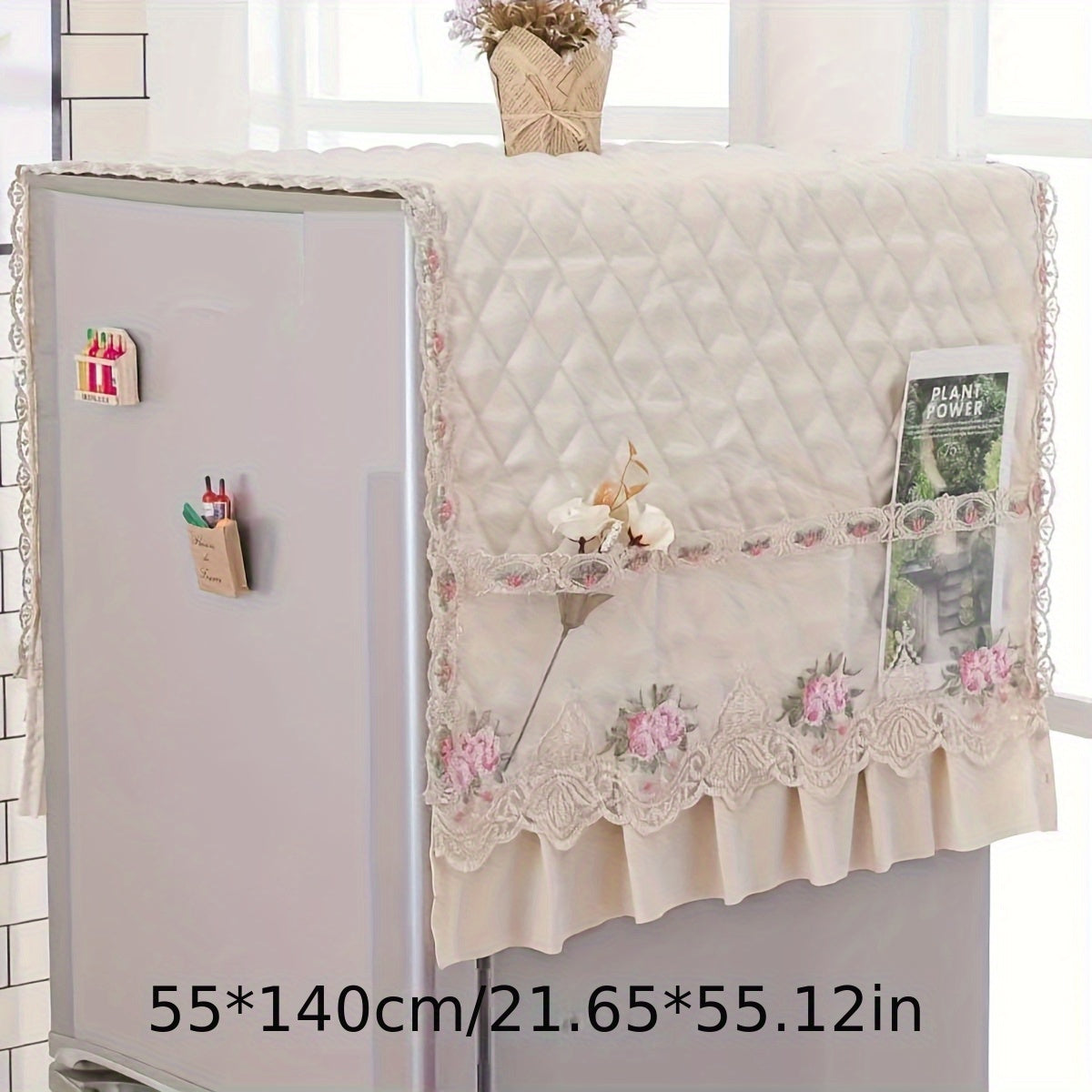 Funda para electrodomésticos de cocina con patrón floral lavable que se ajusta a la mayoría de tamaños estándar